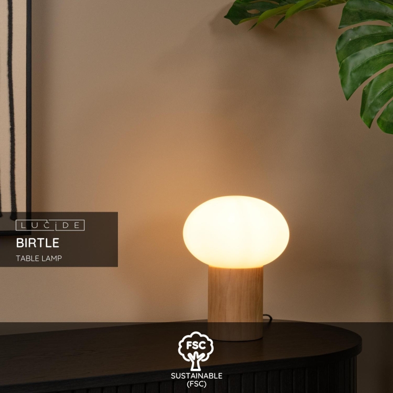 Lucide BIRTLE - Stolná lampa - 1xE14 - Opál